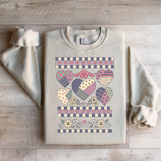 Vintage Quilted Hearts Graphic Tee