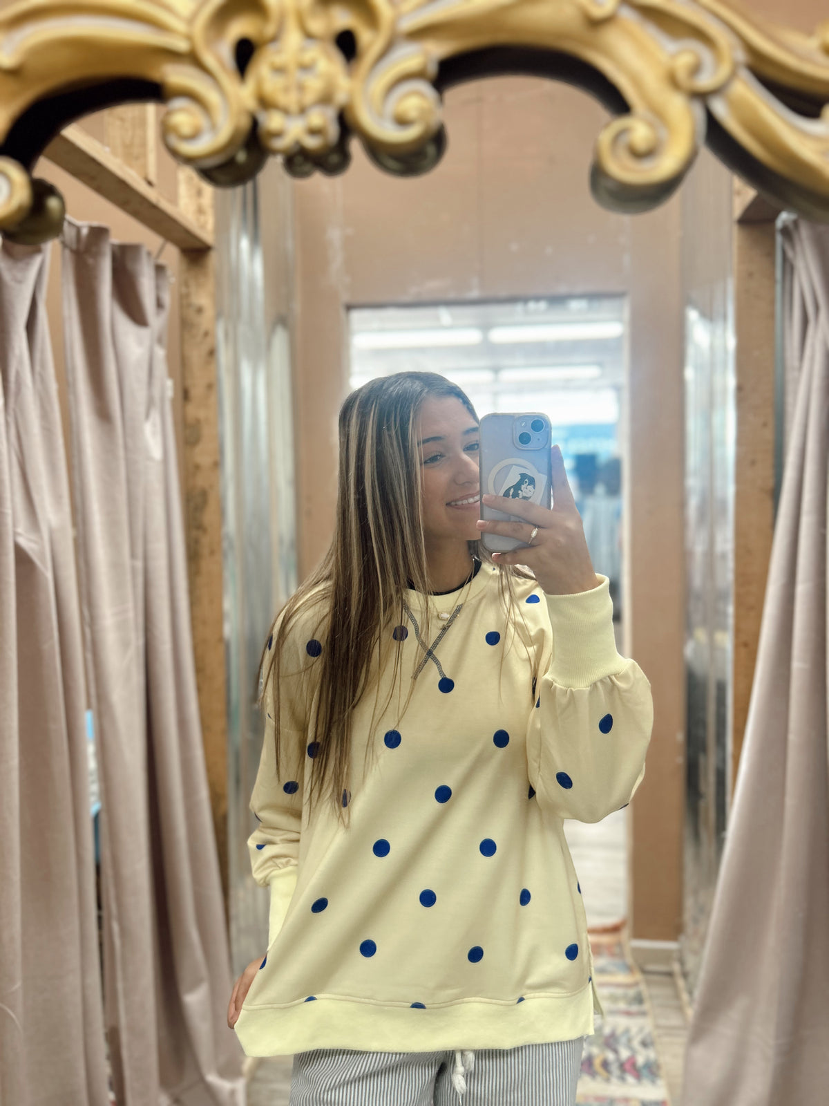 Circle Back Polka Dot Sweatshirt