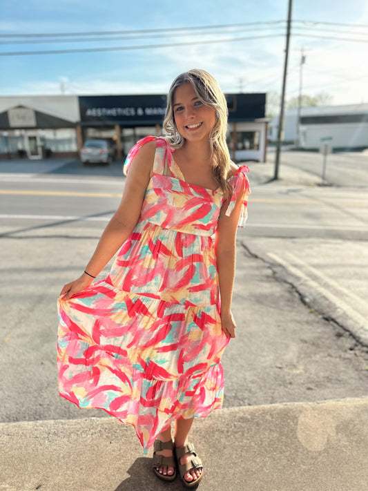 Be Yourself Tiered Midi Dress