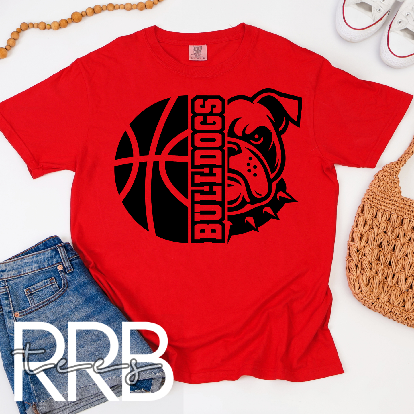 Half Bulldog Half Basketball Graphic Tee