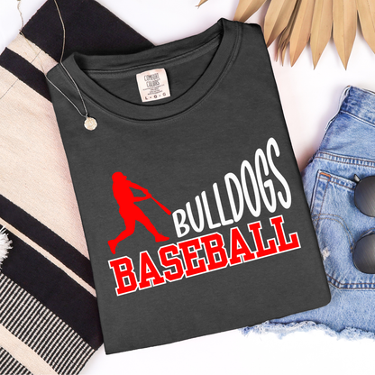 Player Swinging Baseball/Softball Custom Mascot Graphic Tee