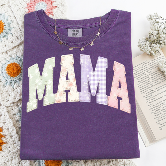 Mama Quilted Look Graphic Tee
