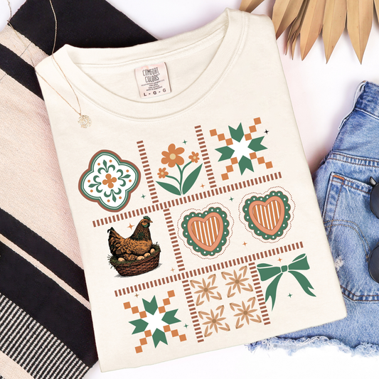 Quilts & Hen Graphic Tee