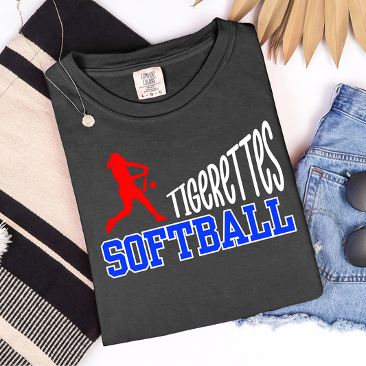 Player Swinging Baseball/Softball Custom Mascot Graphic Tee