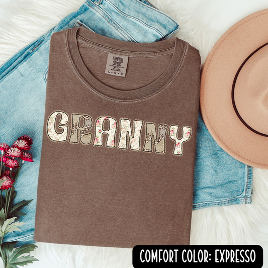 Vintage Lace Floral Cheetah Custom Name Graphic Tee