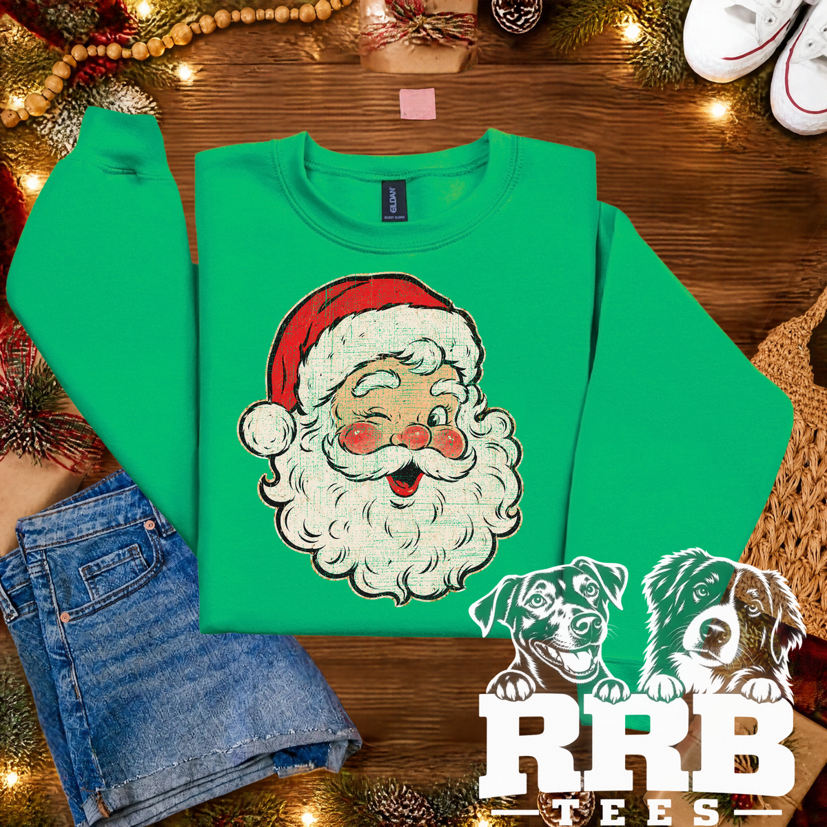 Retro Santa Winking Graphic Tee