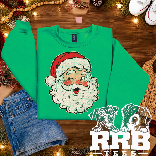 Retro Santa Winking Graphic Tee