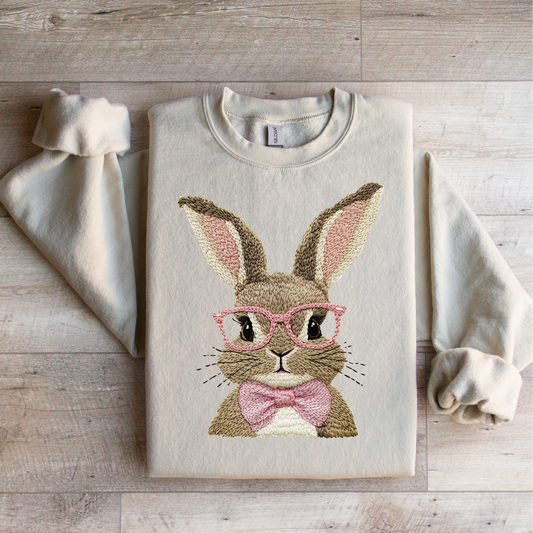 Smart Bunny with Glasses Graphic Tee