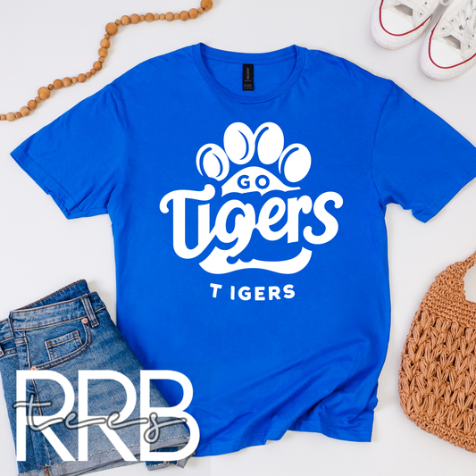 Go Tigers Center of Paw Graphic Tee