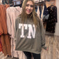 Tennessee/TN Reversible Olive Mock Neck Sweatshirt