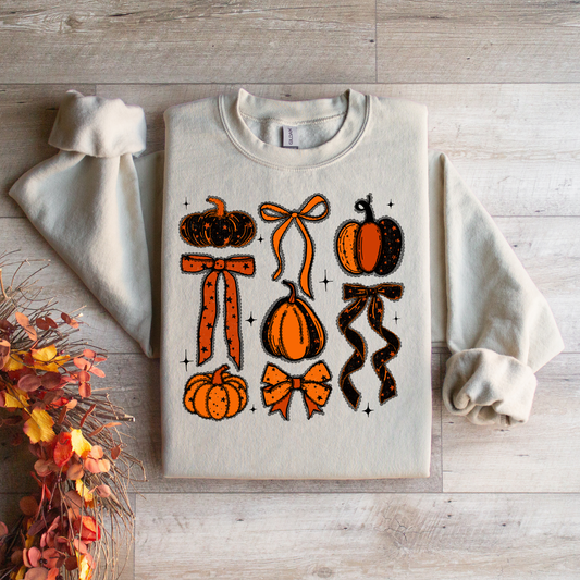 Orange Bows & Pumpkins Graphic Tee