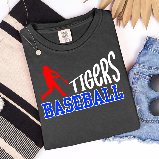 Player Swinging Baseball/Softball Custom Mascot Graphic Tee