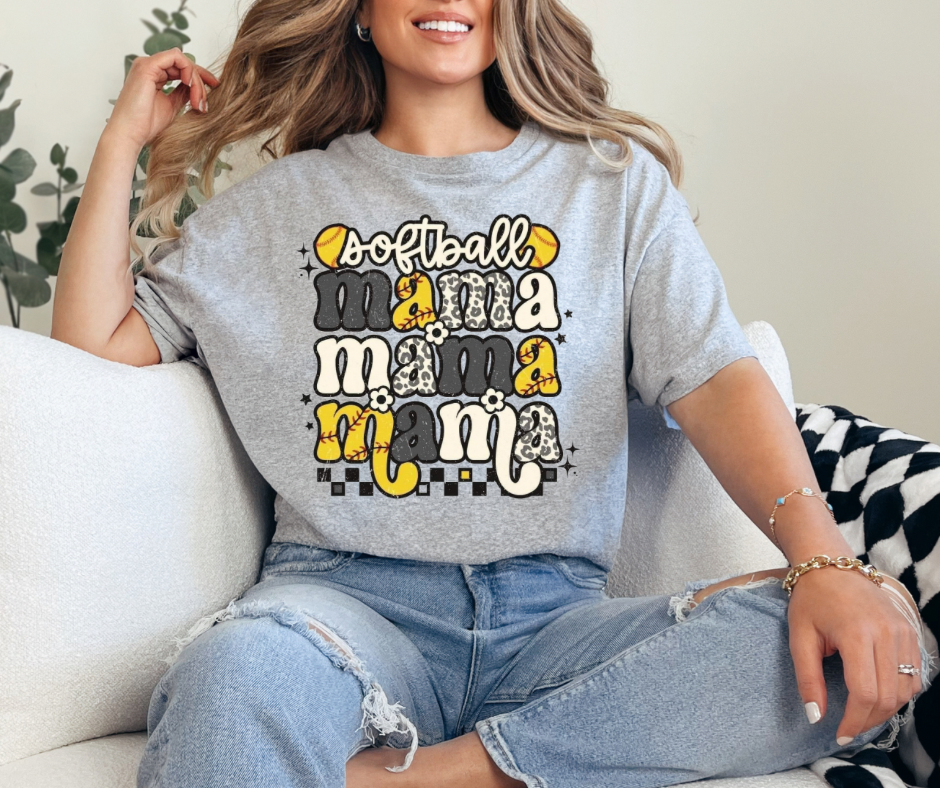 Softball Mama x3 Graphic Tee - Adult