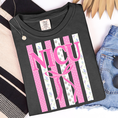 Nurse Bow Floral Graphic Tee