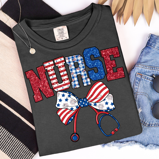 Patriotic Nurse Graphic Tee