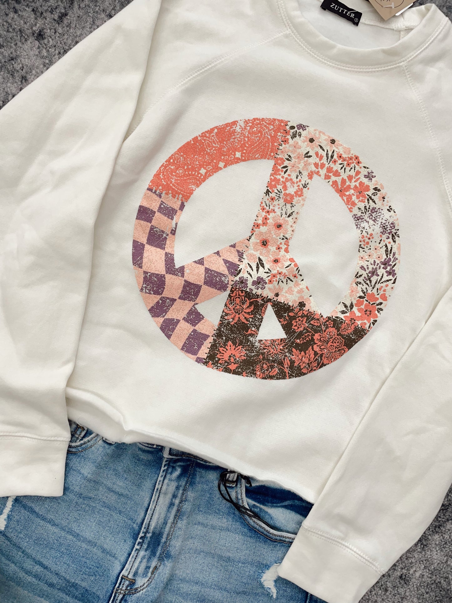 Peace Sign Graphic Sweatshirt