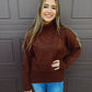 Pumpkin Patch Cozy Turtleneck Sweater - Chestnut