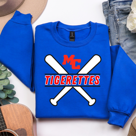 Crossing Bats Baseball/Softball Mascot Custom School Graphic Tee