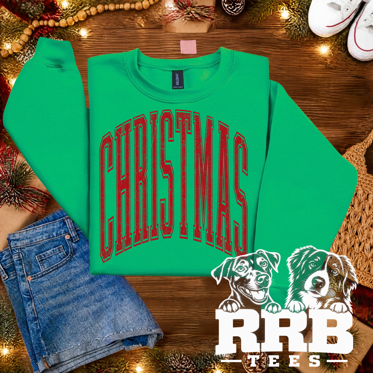 Christmas Arched Red Ink Graphic Tee