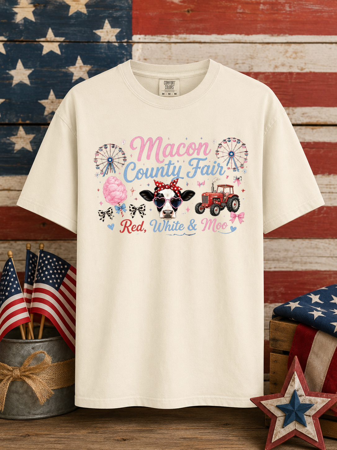 MACON COUNTY FAIR Pink Graphic Tee