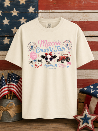 MACON COUNTY FAIR Pink Graphic Tee