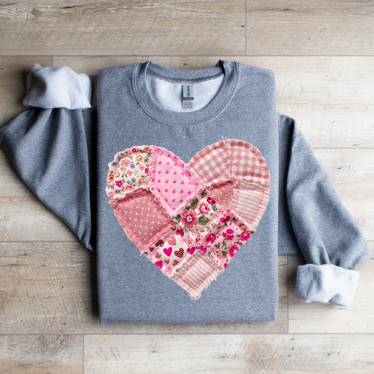 Quilted Patchwork Heart Graphic Tee