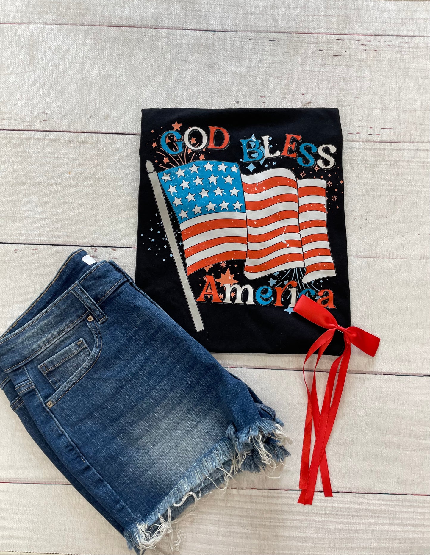 God Bless America Flag Graphic Tee