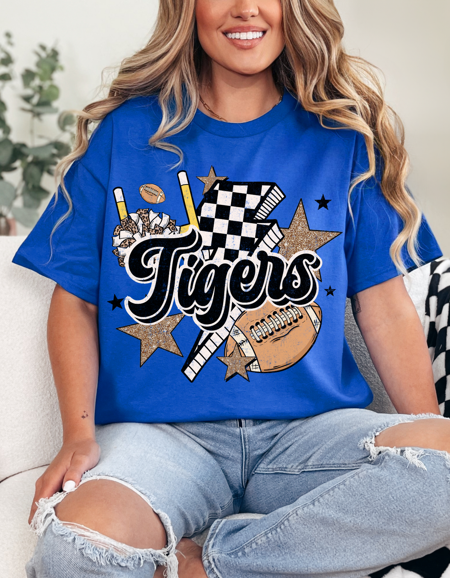 Tigers Football Collage Graphic Tee