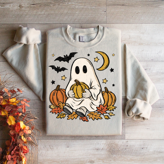 Ghost Holding A Pumpkin Graphic Tee