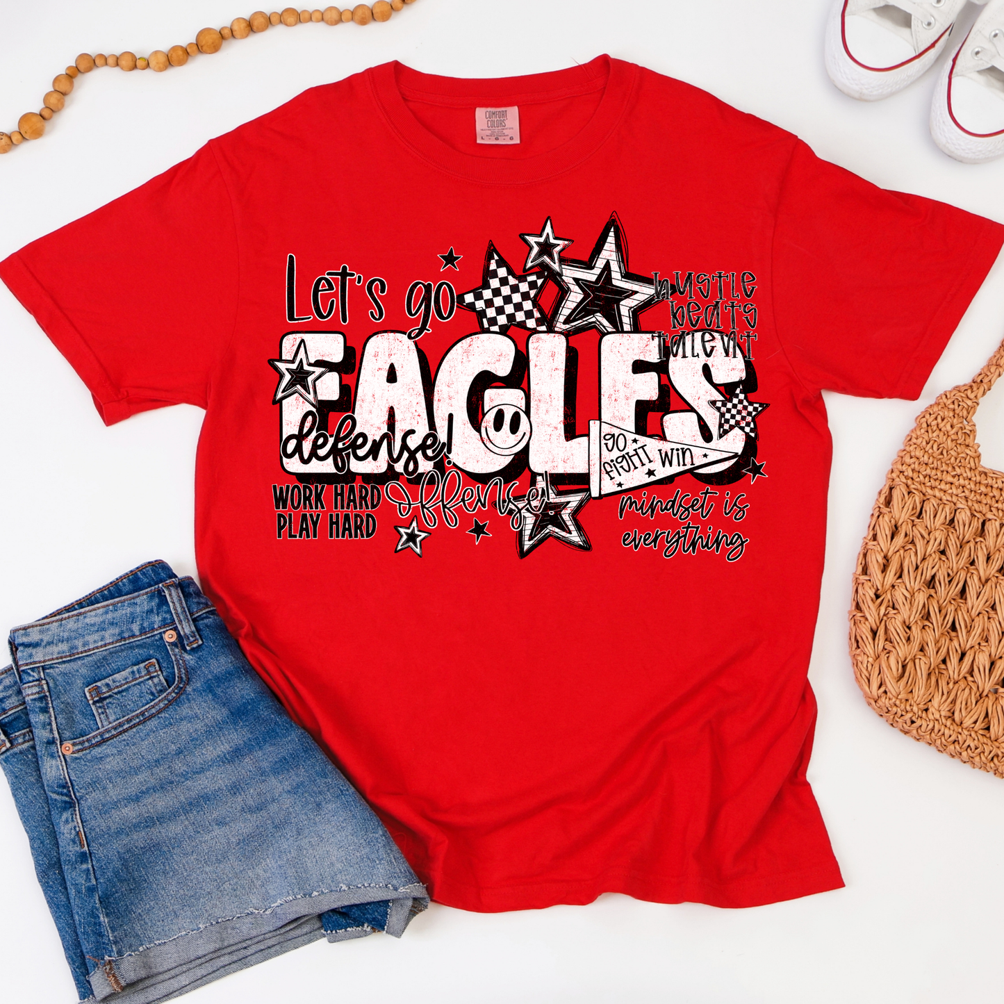 Let's Go Eagles Collage Graphic Tee