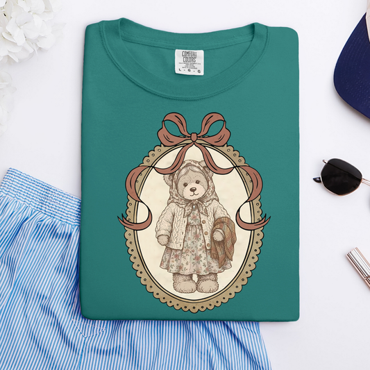Old Bear In Bow Frame Graphic Tee