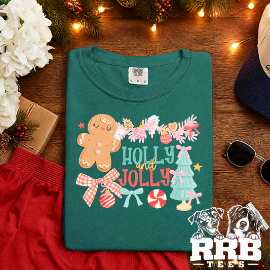 Holly & Jolly Collage Stripes Graphic Tee