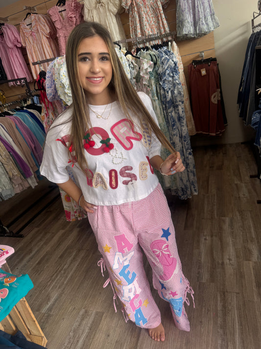 Born & Raised Cropped Top - White