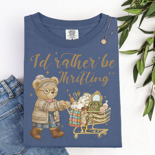 I'd Rather Be Thrifting Bear & Buggy Graphic Tee
