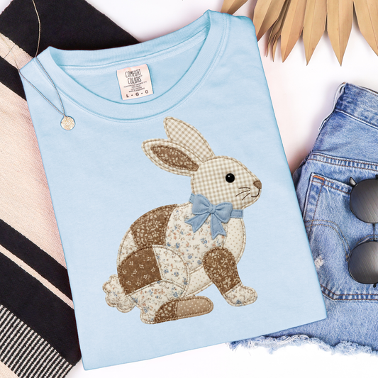 Floral Patchwork Bunny Graphic Tee