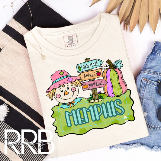 Boy Scarecrow Custom Name  Graphic Tee