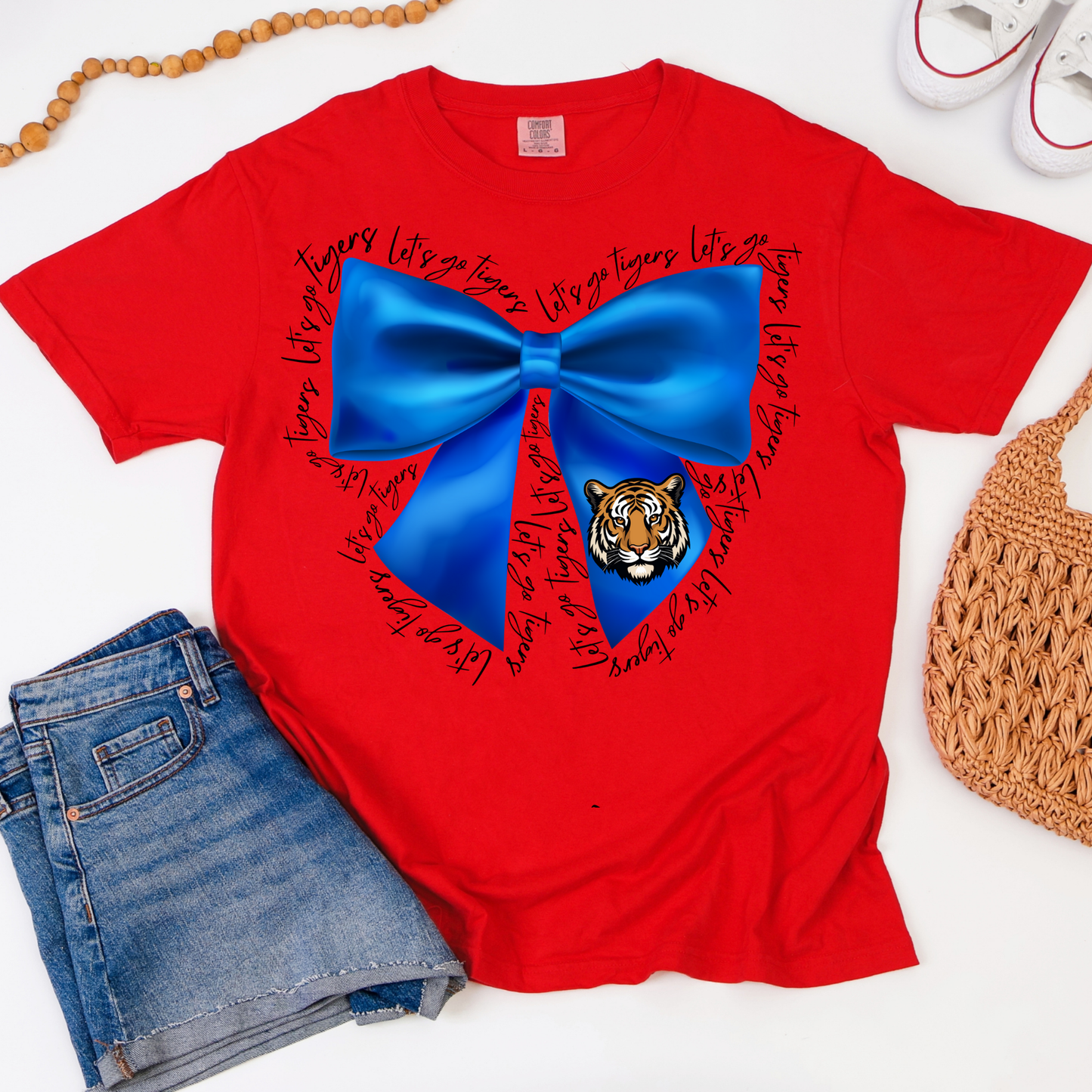 Let's Go Tigers Bow Graphic Tee