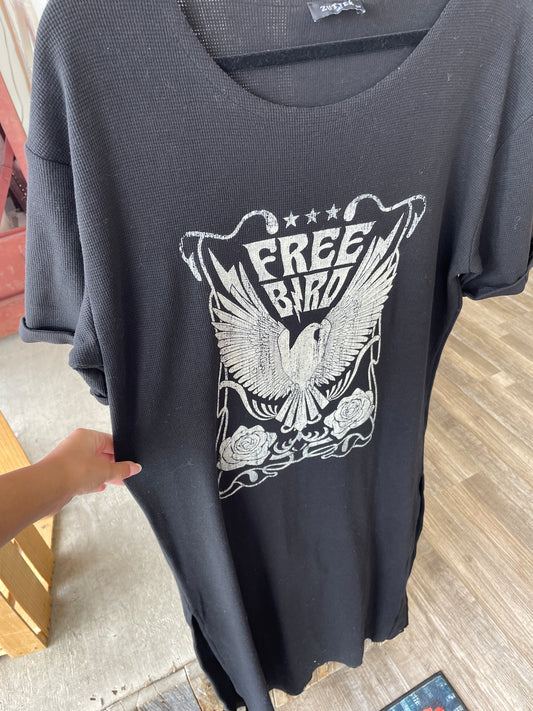 Free Bird Vintage Graphic Maxi - Black