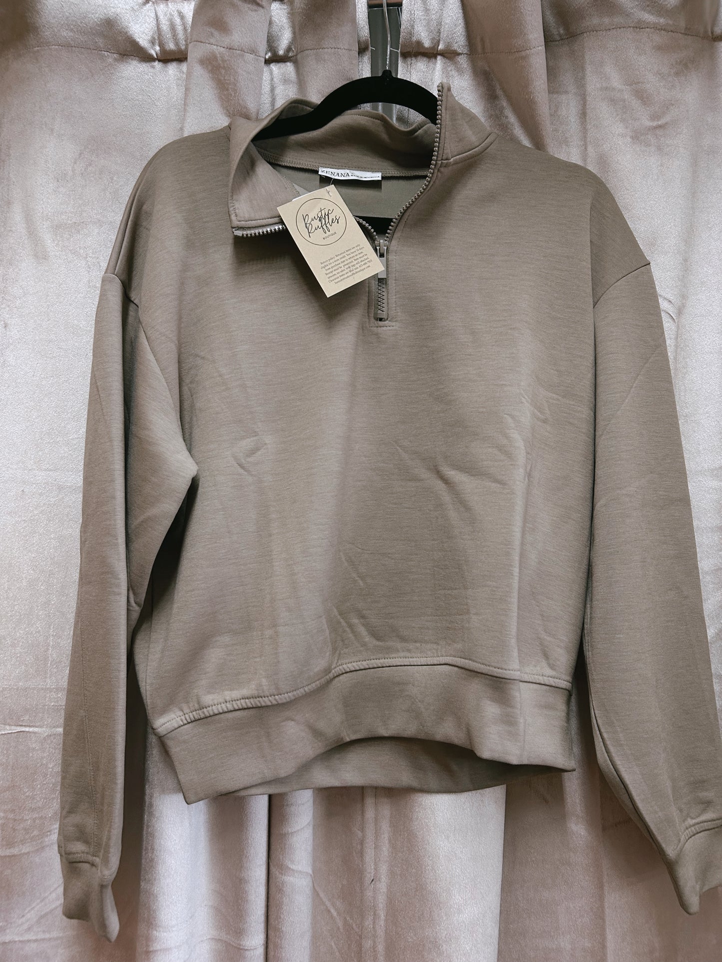 Scuba Half Zip Pullover Sweatshirt - Cocoa