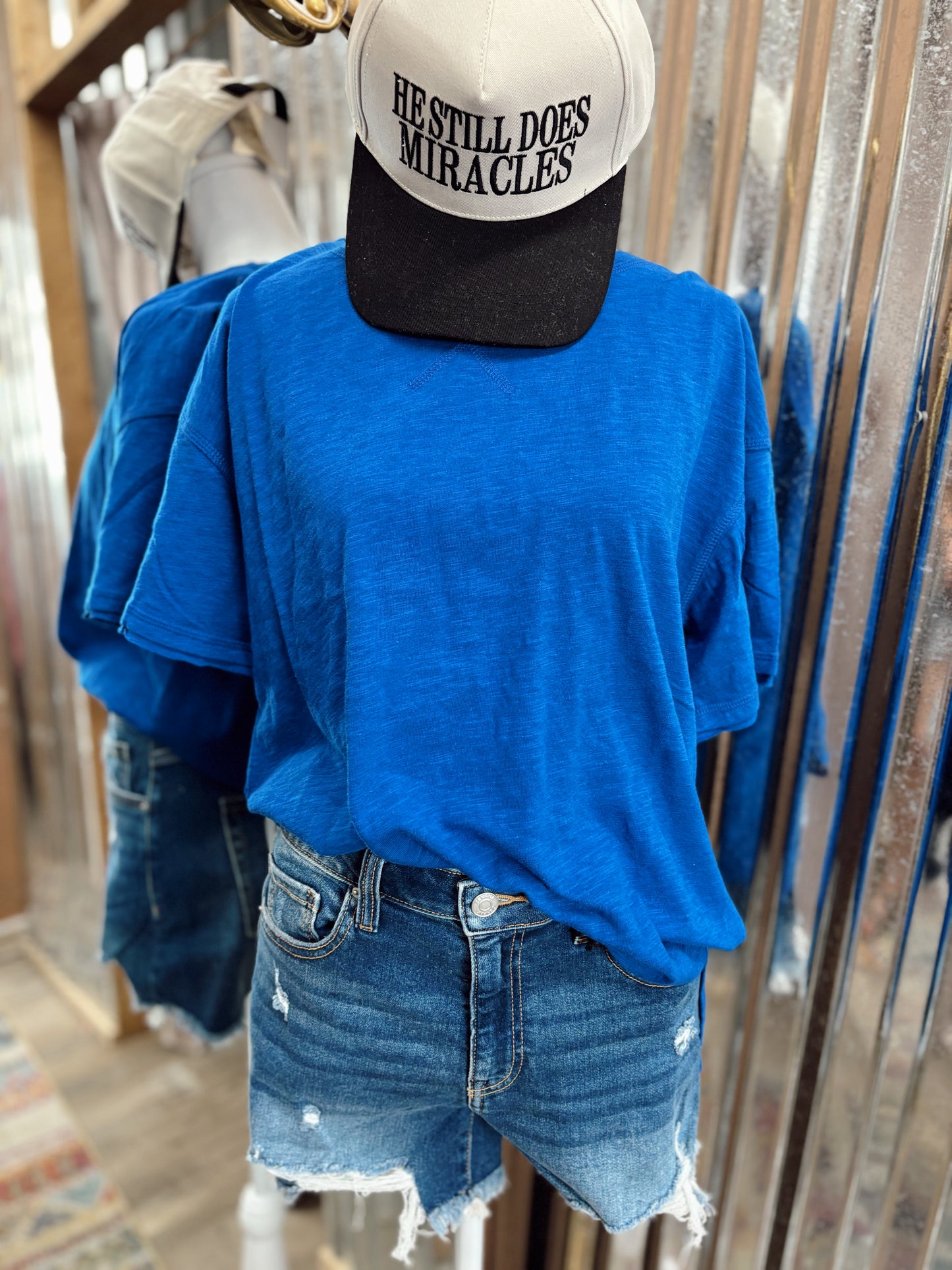 DOORBUSTER Boxy Top - Classic Blue