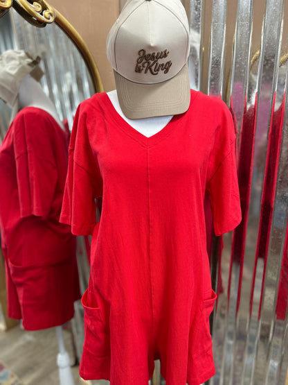 DOORBUSTER Reversible Romper - Ruby