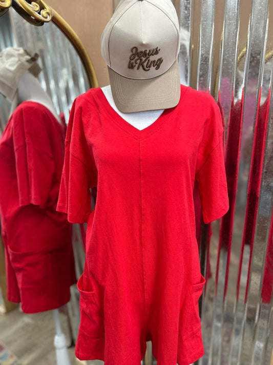 DOORBUSTER Reversible Romper - Ruby
