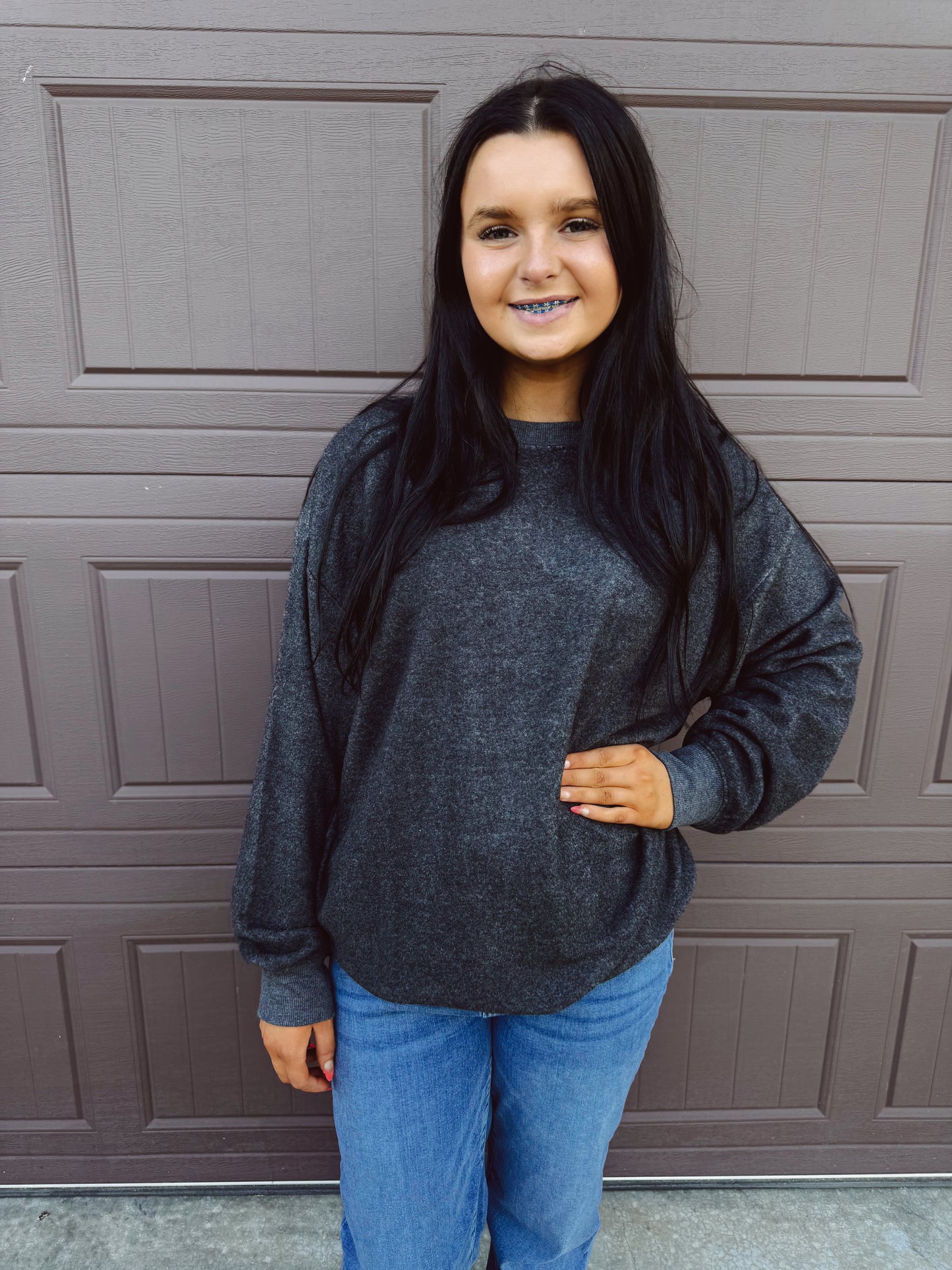 Sweater Weather Oversized Sweater - Charcoal