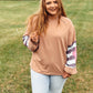 On My Way Patchwork Long Sleeve Top