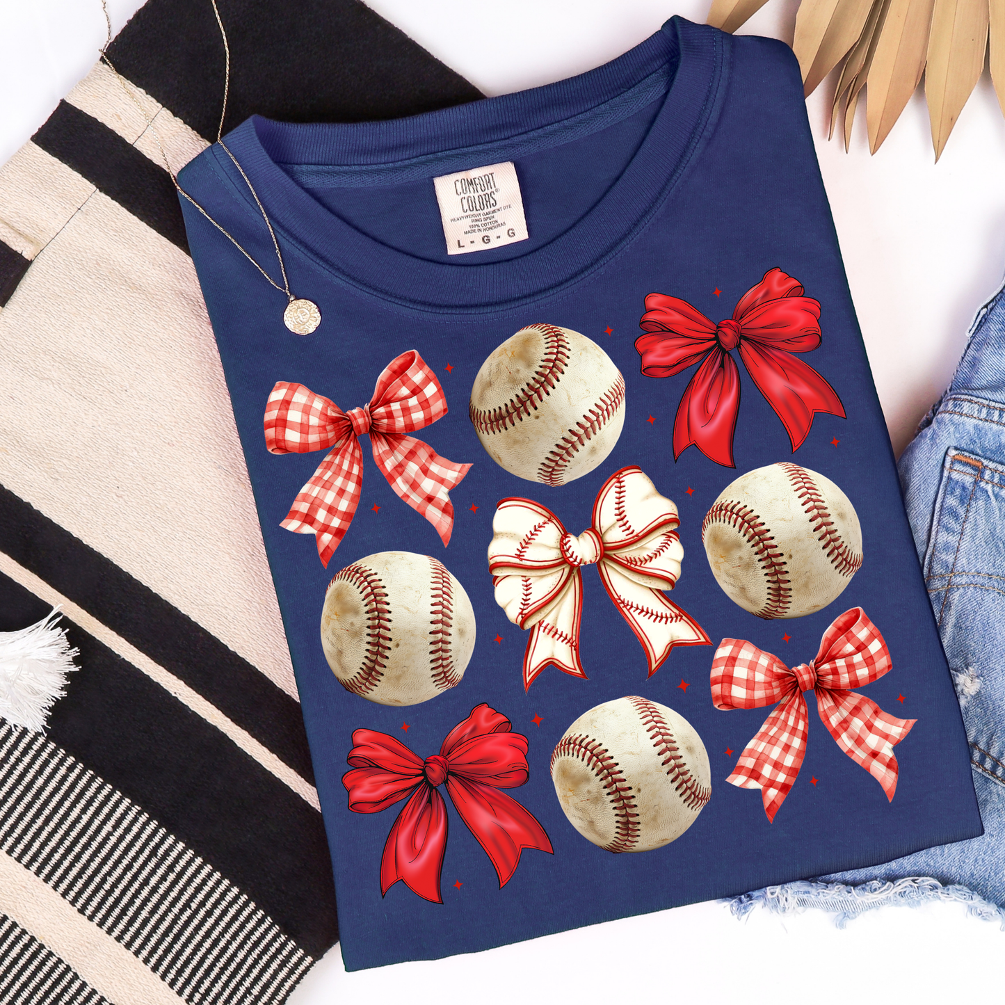 Baseball and Bows Graphic Tee
