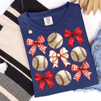 Baseball and Bows Graphic Tee