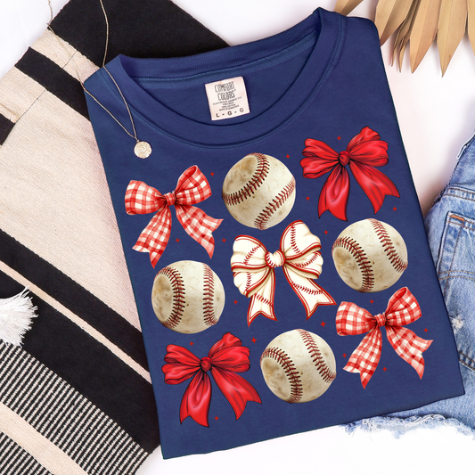Baseball and Bows Graphic Tee