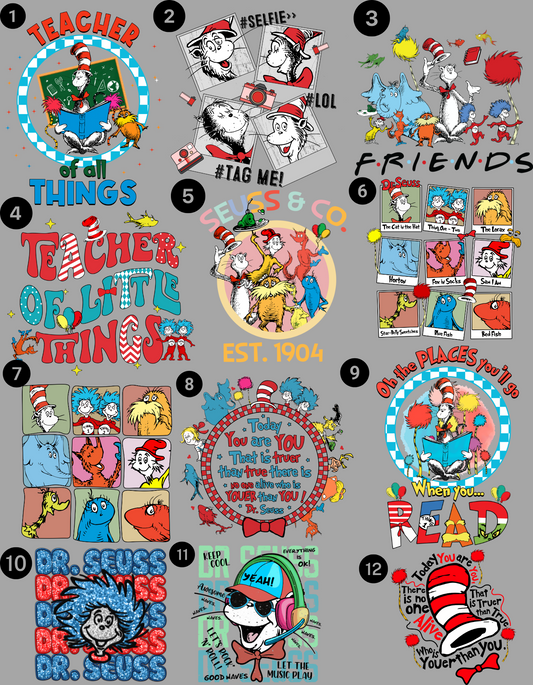 Dr Seuss 12 Designs - A