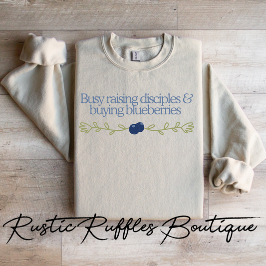 Busy Raising Disciples & Buying Blueberries Graphic Tee