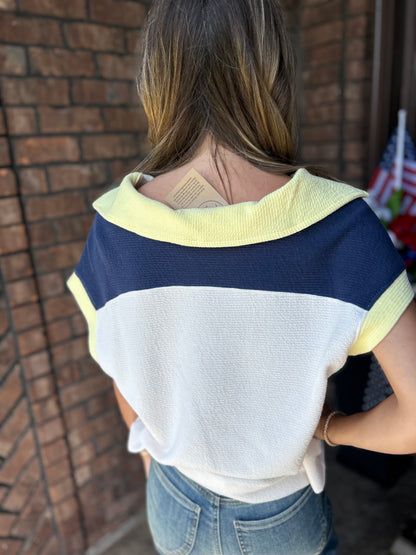 Getting Back Knit Collared Top